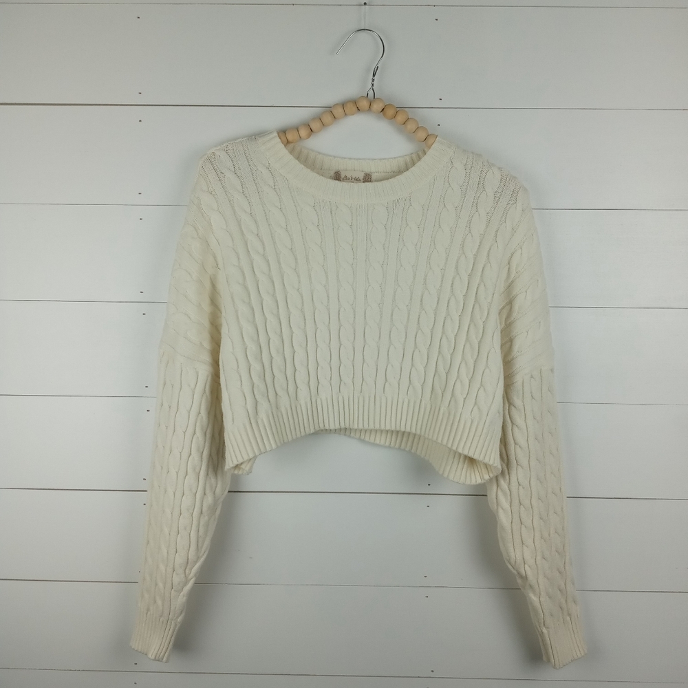 Altar'd State Cream Cable Knit Sweater